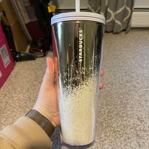 Starbucks Holiday 2019 Lilac Gold White Glitter Tumbler Cup
